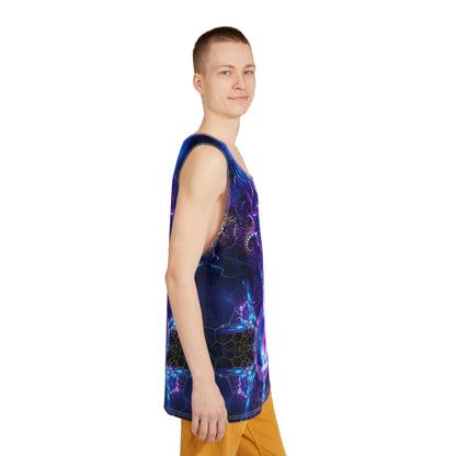Side view of the ETH City men's tank top showing the regular fit and armhole seam.