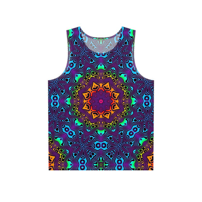 Flat lay of the 'Surf's Up' all-over-print men's tank top