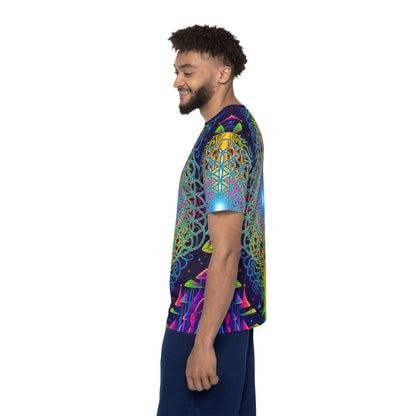 Maze of Life Flip men's sport tee shown fully spread to display the design.