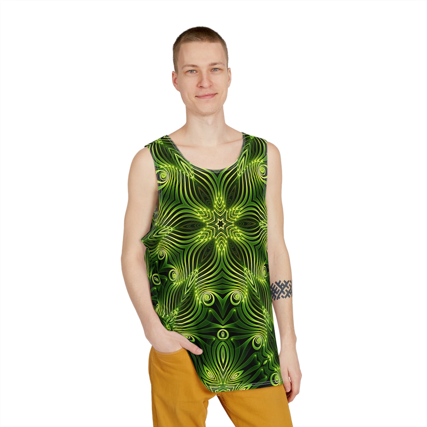"Green Lattice" MEN'S TANK TOP