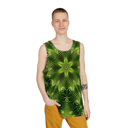 Back view of the Green Lattice men's tank top.