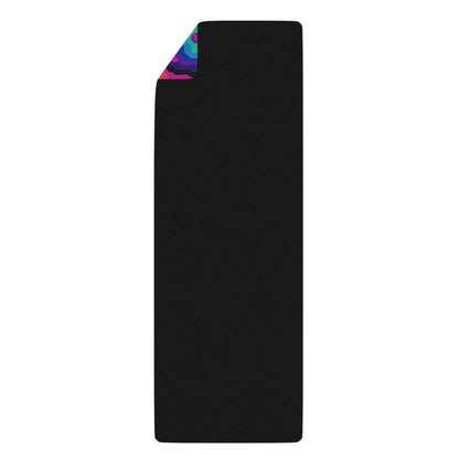 Digiheat yoga mat rolled up, showing the natural rubber anti-slip bottom.