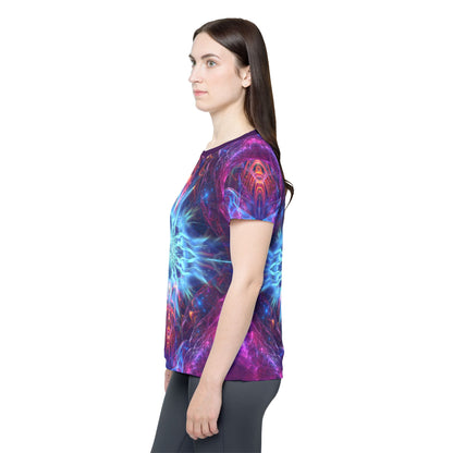 Flat lay of the "Angelic Force" women's sport tee.