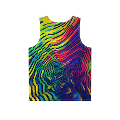 Back view of the Digiprint tank top with the print continuing across the fabric.