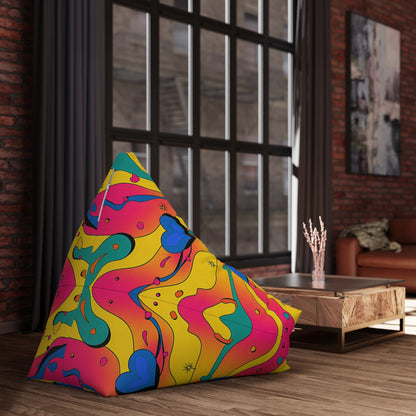 "Psychedelic Hearts" BEAN BAG CHAIR COVER