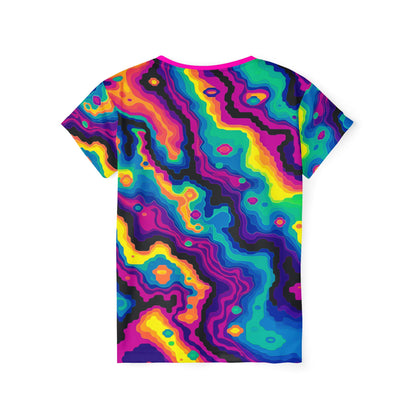 Back view of the Digiheat sport tee, showing the full print pattern.
