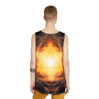 The Adieu men's tank top design shown from above.