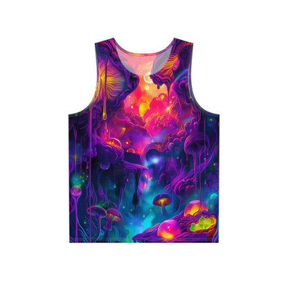 Flat lay of the Night Light men's tank top showing the full print.