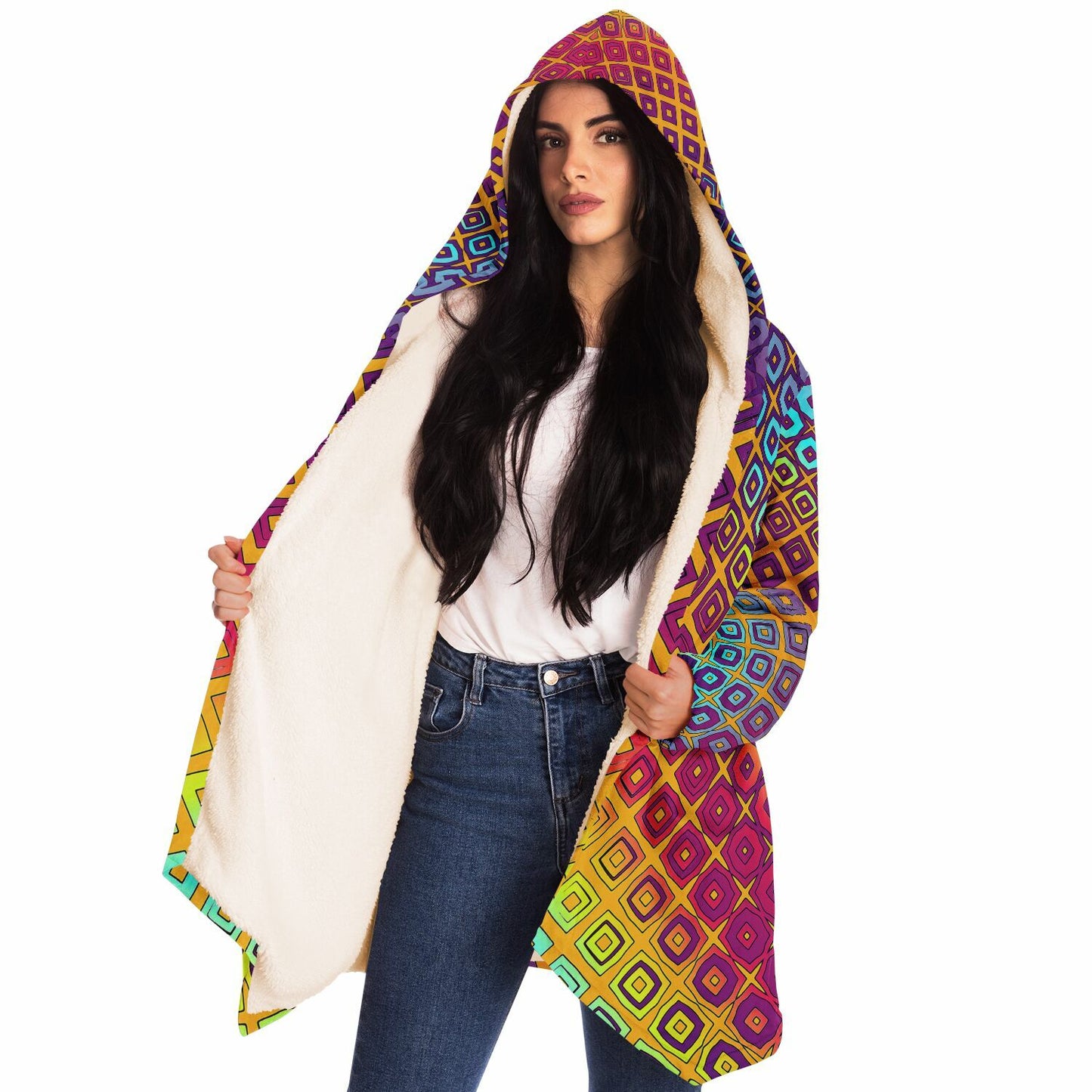 "Peacocking" HOODED CLOAK