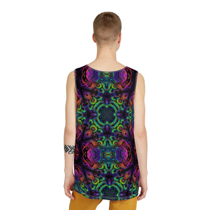 Back view of the Cthulhu Kaleider men's tank top with its cosmic horror print.