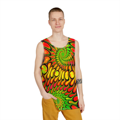 Angled product photo of the Groove Time men's tank top.