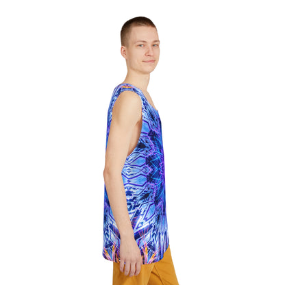 The Space Oasis men's tank top design from above.