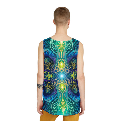 "Orchidious V2" men's tank top, additional product photo showing the all-over print design.