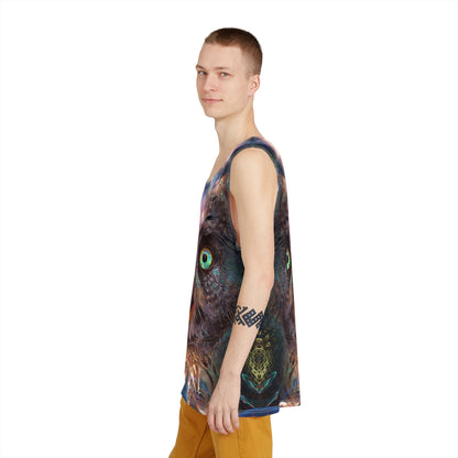 Complete Awareness men's tank top folded flat, showing the full third-eye design.