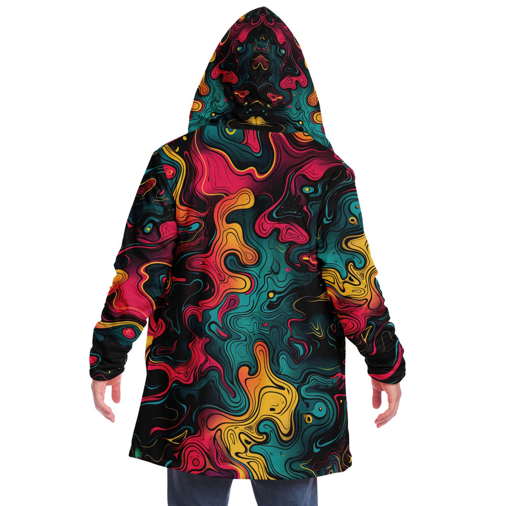 "Neon Oil" HOODED CLOAK