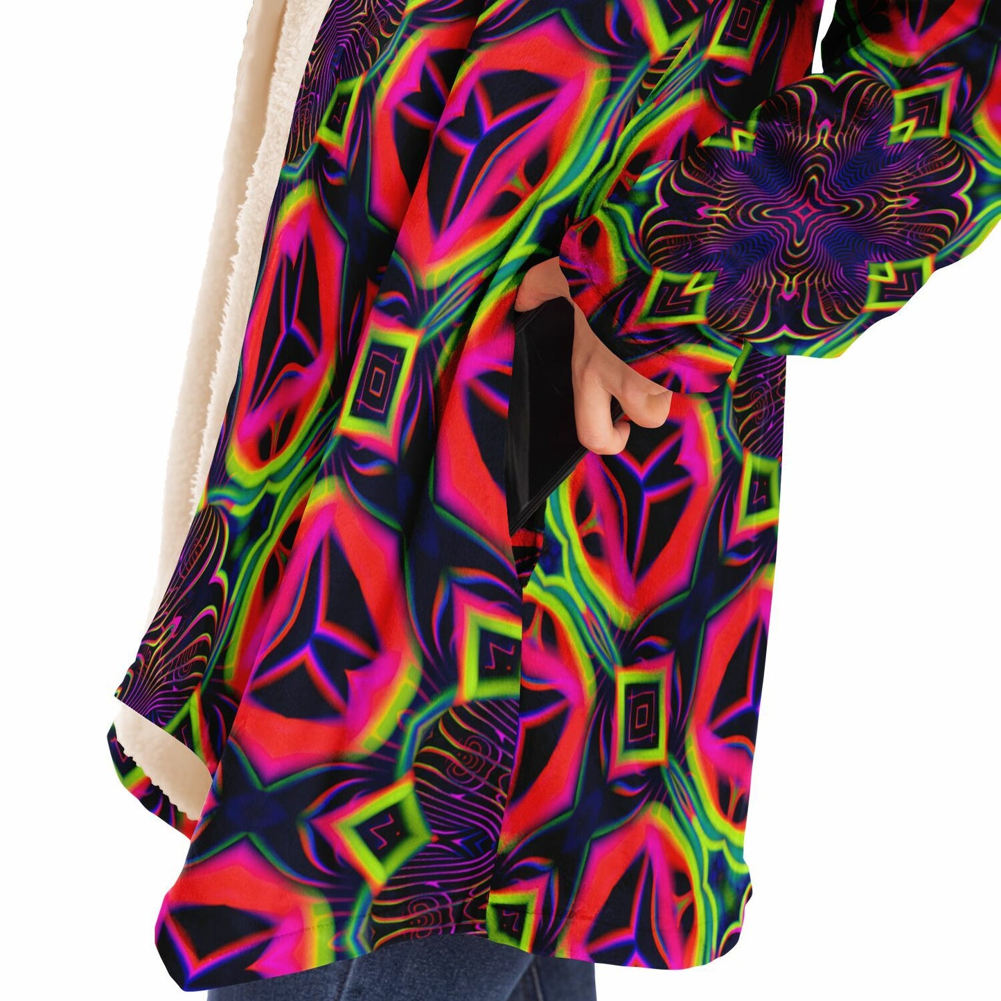 "Psychedelic Tracers Mandala" HOODED CLOAK