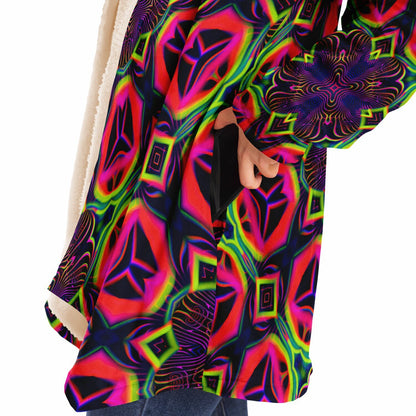 "Psychedelic Tracers Mandala" HOODED CLOAK