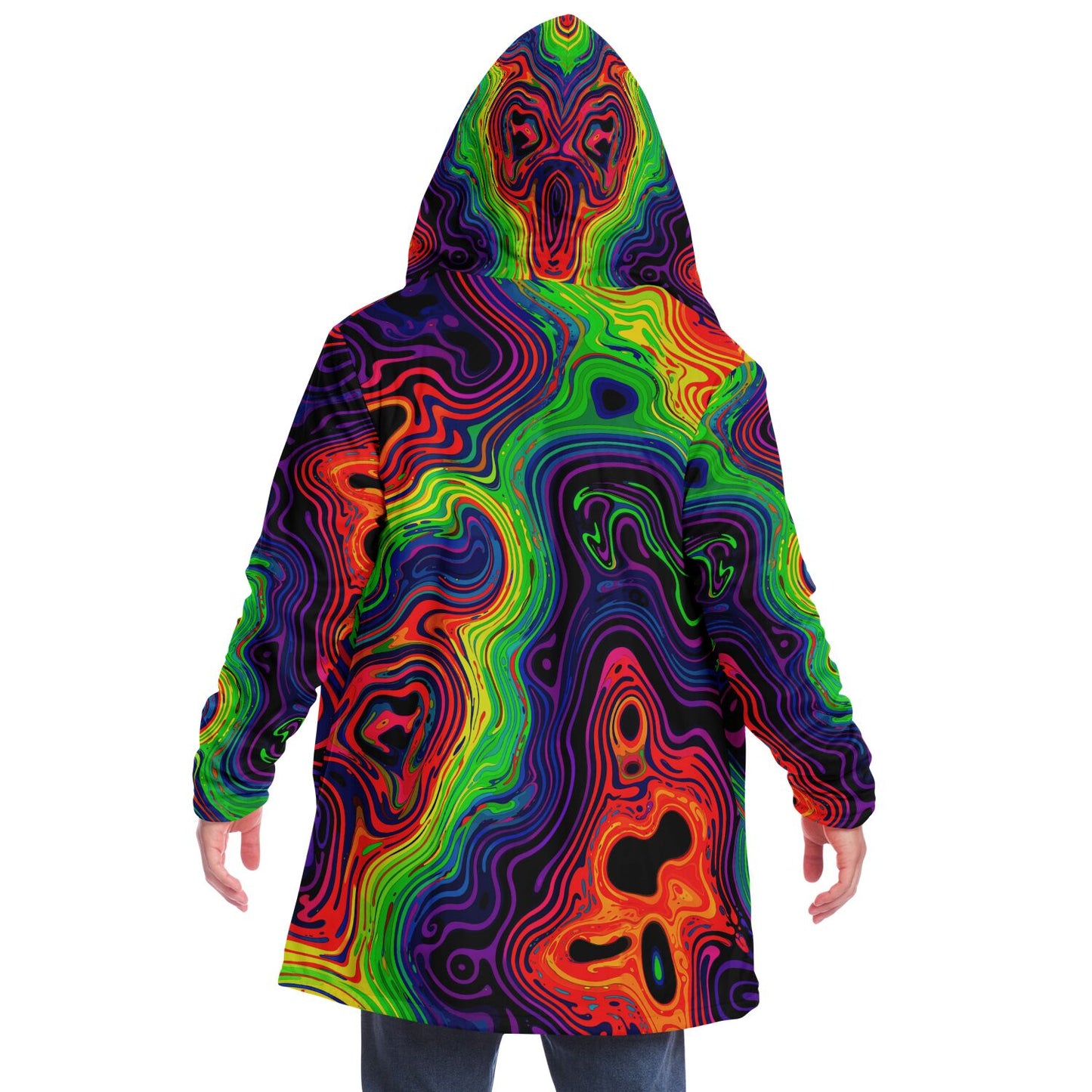 "Neon Spill" HOODED CLOAK