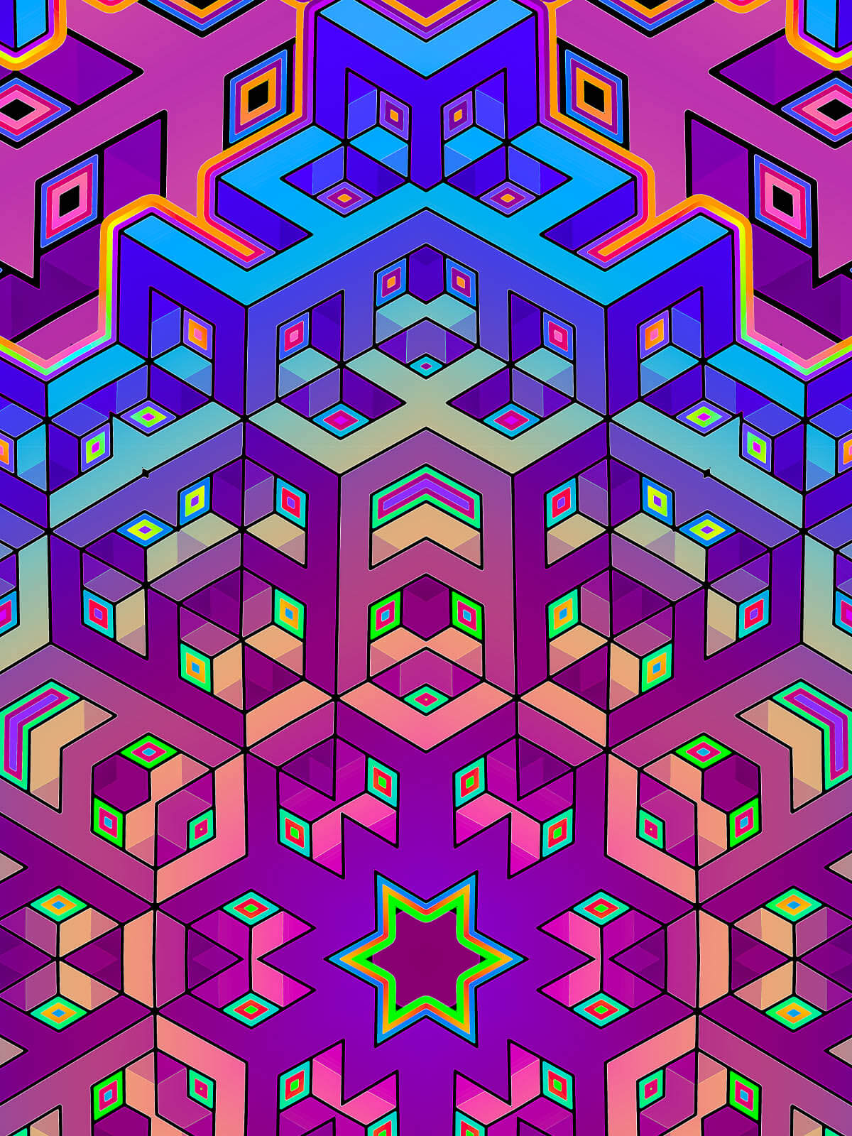 "7th Dimensional Star" HOODED CLOAK