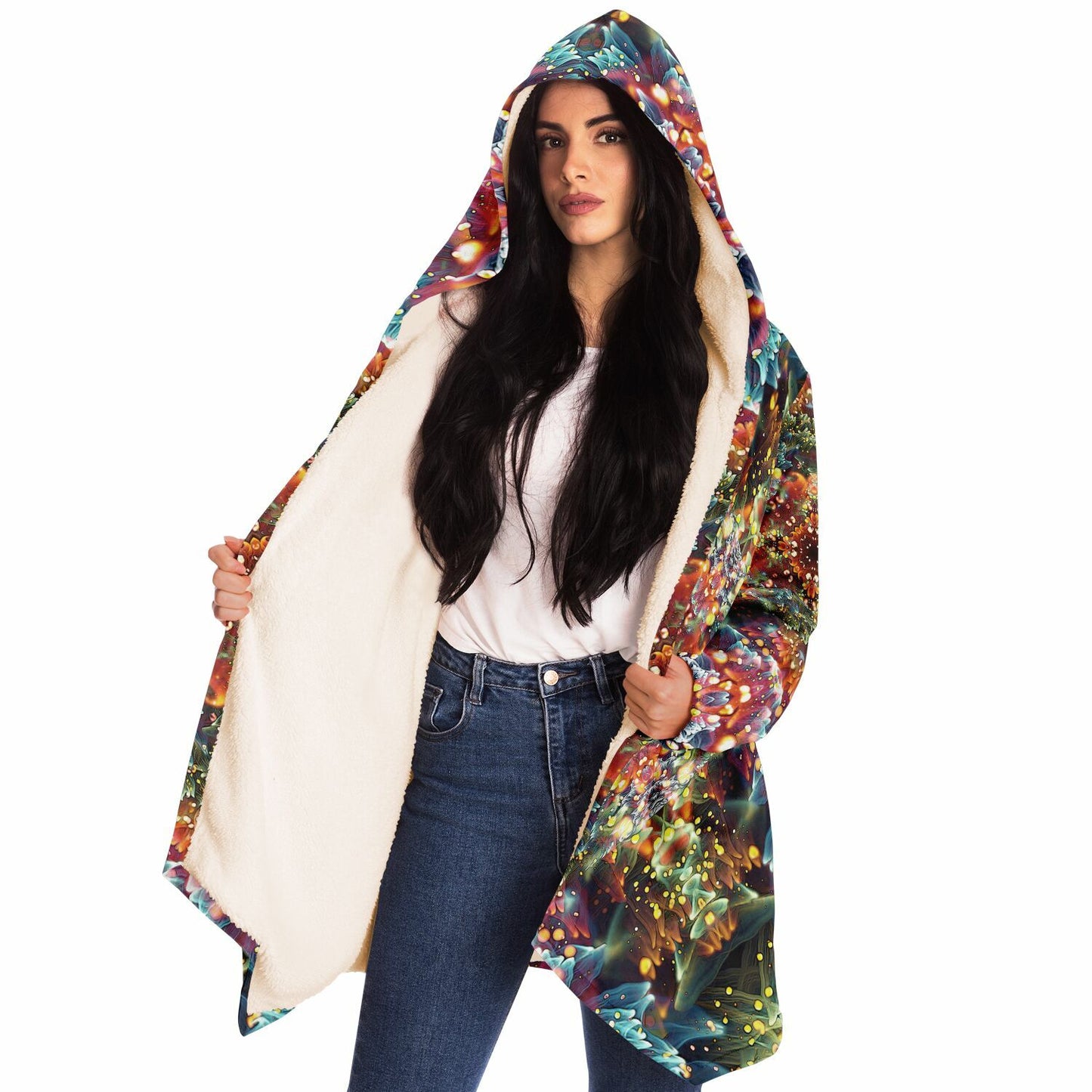 "Kaleidobloom" HOODED CLOAK