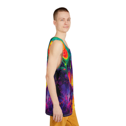 Flat lay of the Nebulon tank top showing the full front design.