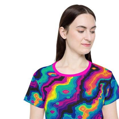 Folded Digiheat sport tee showing the collar and print detail.