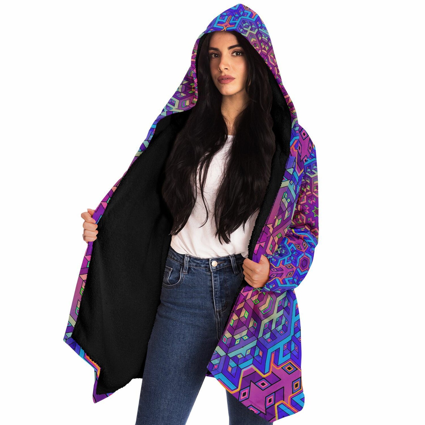 "7th Dimensional Star" (Black) HOODED CLOAK