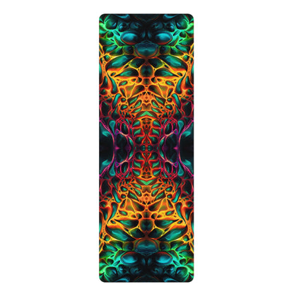 Flat lay of The Dark Side yoga mat showing the full printed design.