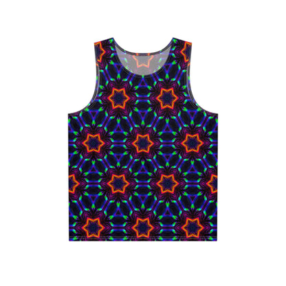 Flat lay of the 'Knight Star' all-over-print men's tank top