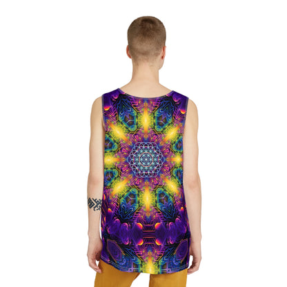 Back view of the 'DMandalaT' men's tank top.