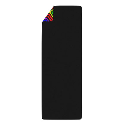 Rolled up Step Right Up psychedelic yoga mat