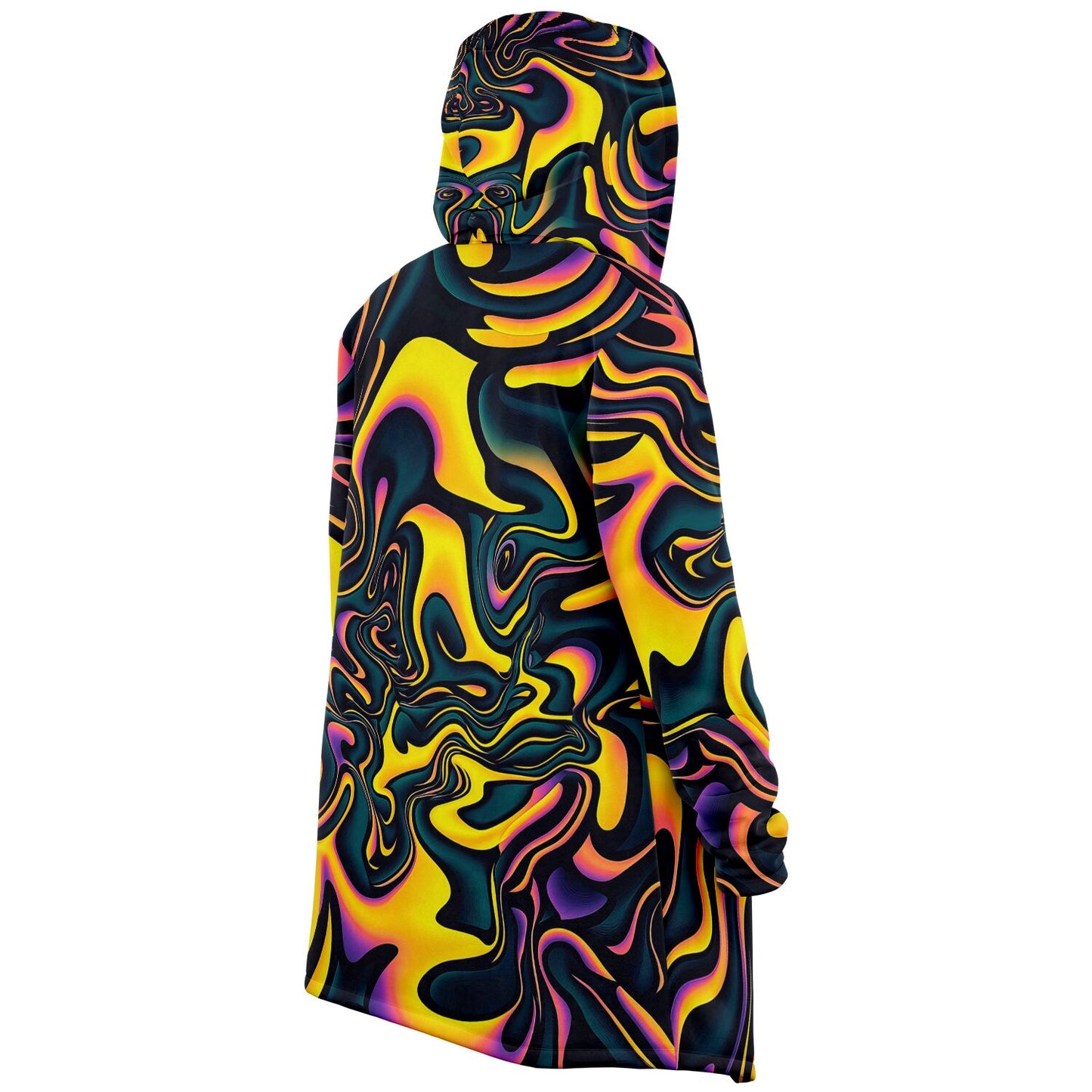 "Pink Plus Black Equals Yellow" HOODED CLOAK