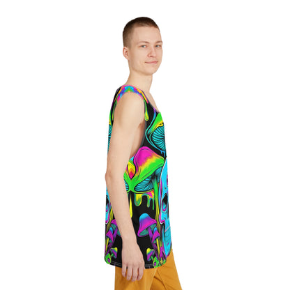 Men's tank top with the Third Eye Skull design, shown from above.