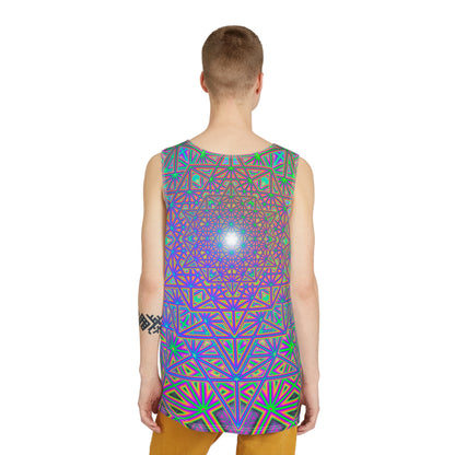 Folded Flower of Tron men's tank top showing the soft polyester-spandex fabric.