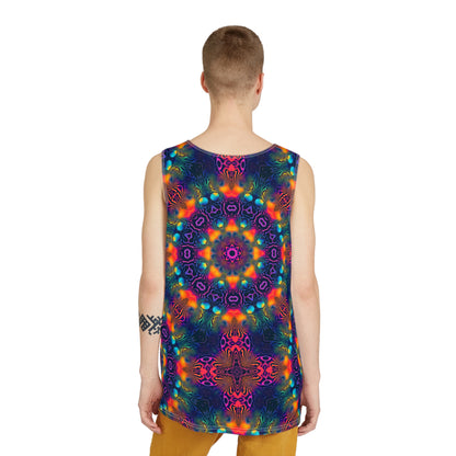 Back view of the Cosmic Fingerprint V3 men's tank top with its cosmic swirl print.