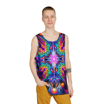 Angled product photo of the Nebulizer men's tank top.