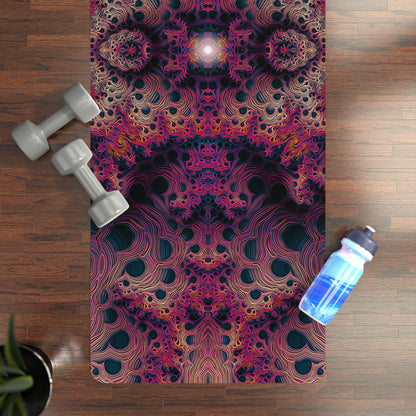 Fractaleon fractal design printed edge-to-edge on a rubber yoga mat.