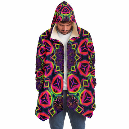 "Psychedelic Tracers Mandala" HOODED CLOAK