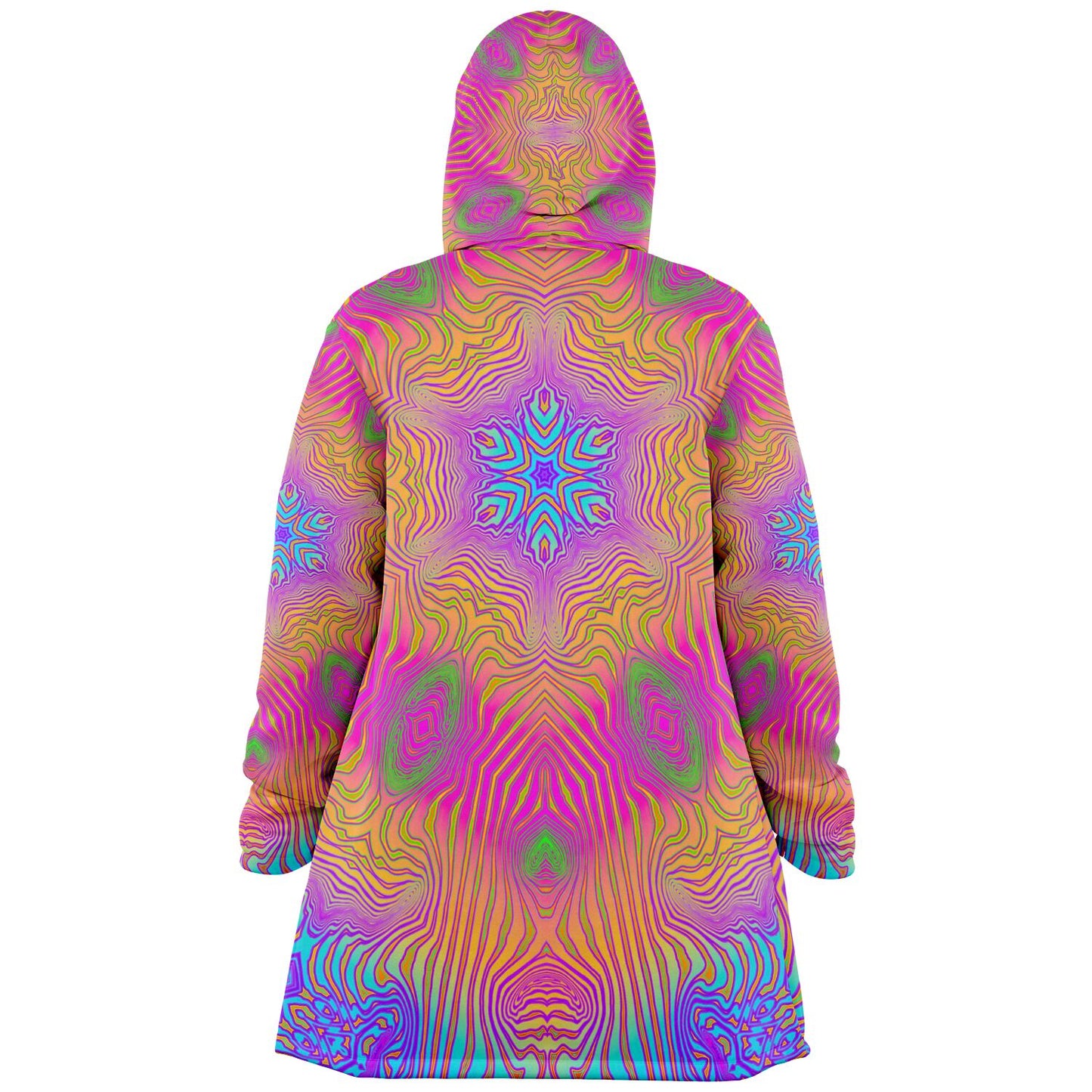 "Neon King Mandala" HOODED CLOAK