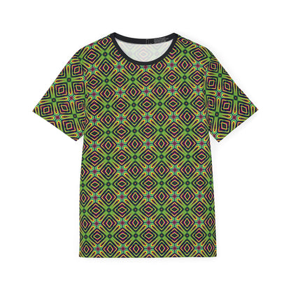 Front view of the LSDream sport tee showing the all-over print design.