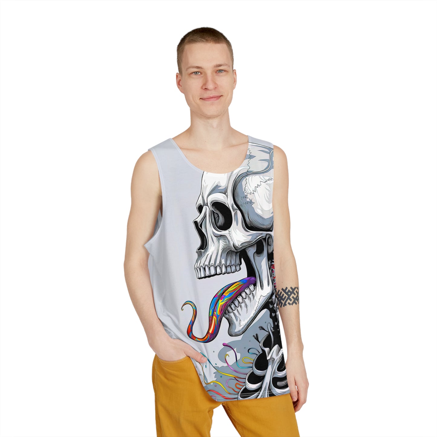 "Psychedelic Tongue Skull" MEN'S TANK TOP