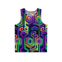 Tripnotist psychedelic mandala print men's tank top, front view on a plain background.