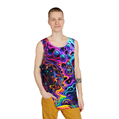 Angled product photo of the Aurora Boreafungus men's tank top.