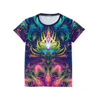 Front view of the Gatekeepers print on the women's sport tee.