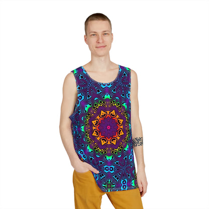 Back view of the 'Surf's Up' all-over-print men's tank top