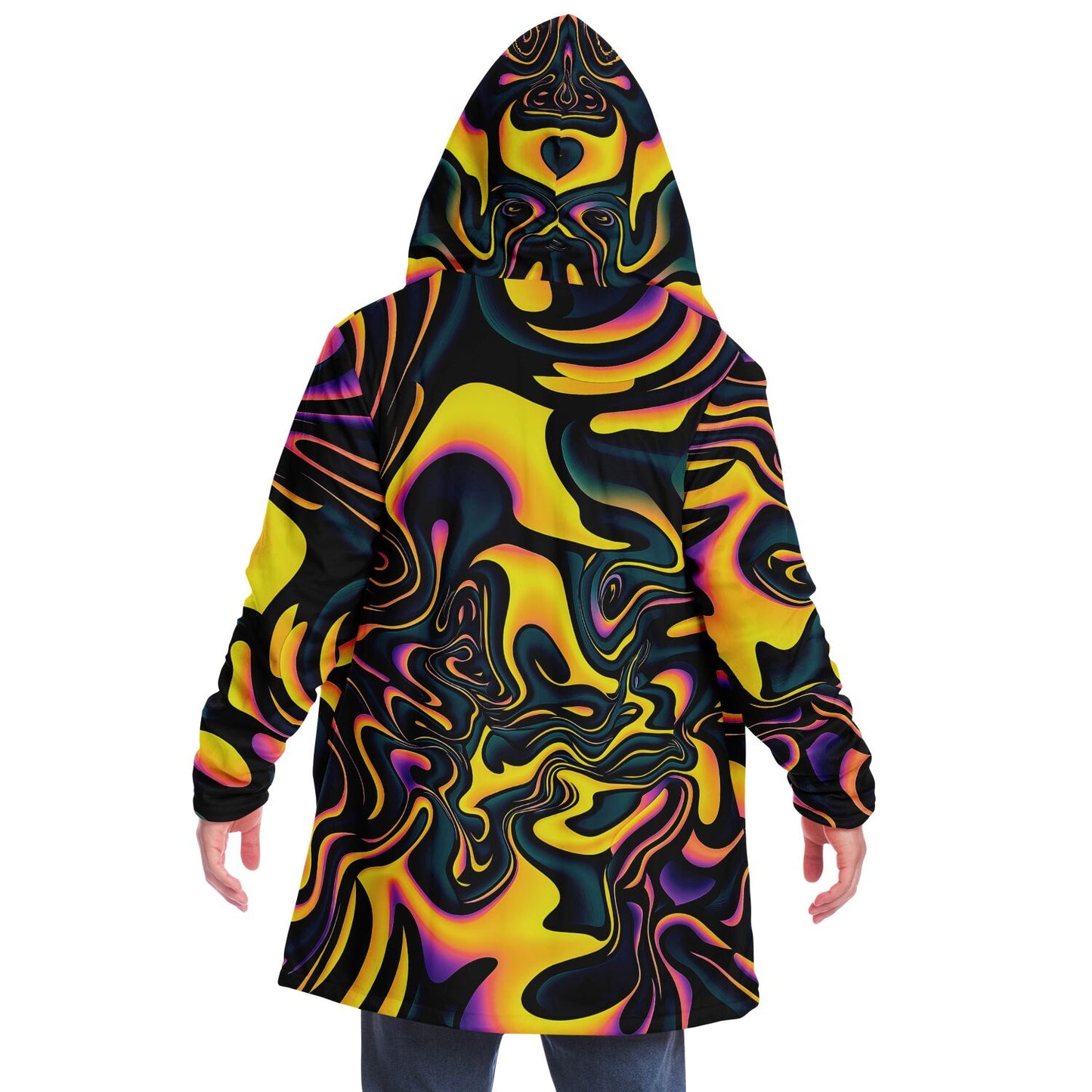 "Pink Plus Black Equals Yellow" HOODED CLOAK