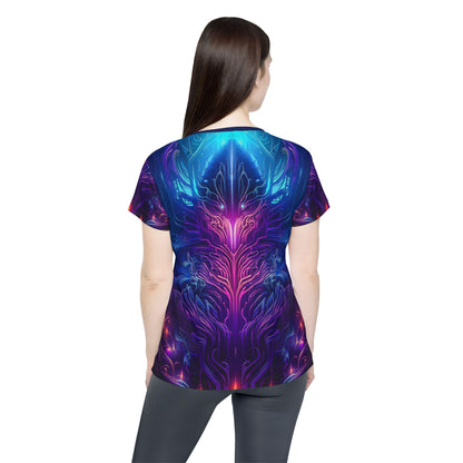 "Midnight Spell" women's sport tee, additional product photo showing the all-over print design.