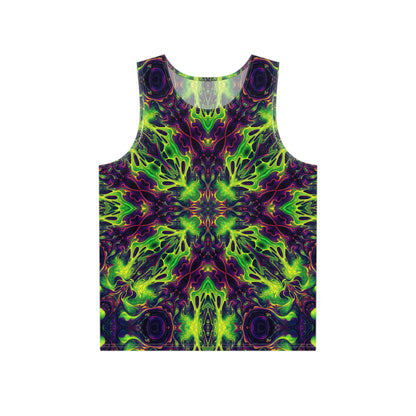 Flat lay of a men's tank top printed with the 'Goosebumps' design.