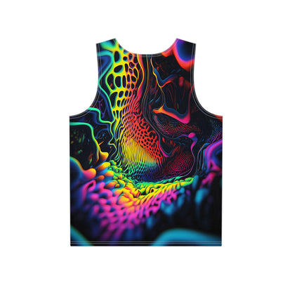 Angled view of the Ferro Field men's tank top on a model, showing the fabric drape.