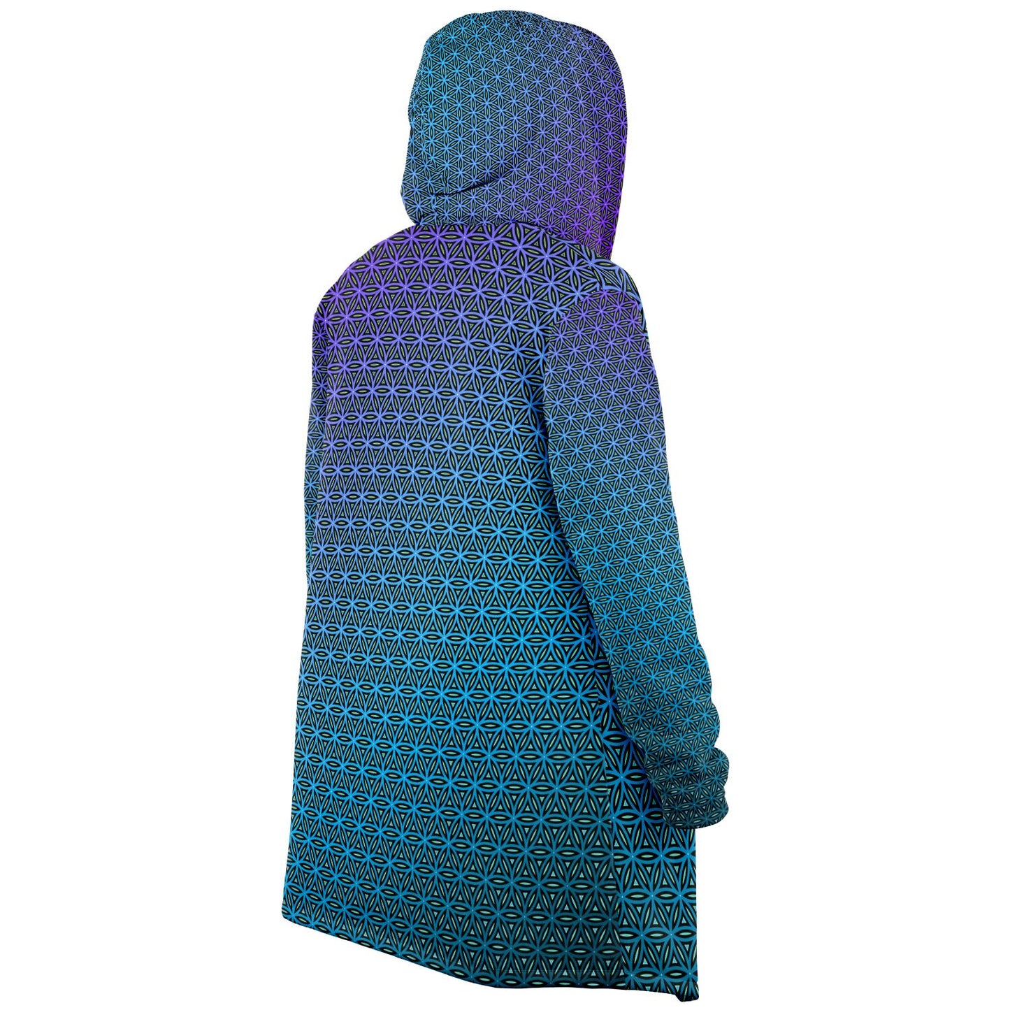 "Blue Flower of Life Pattern" HOODED CLOAK